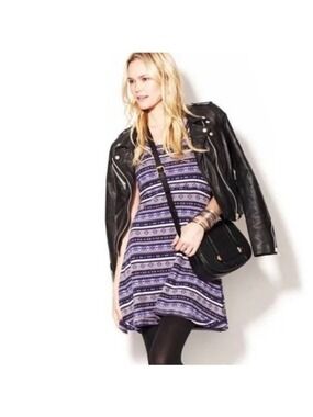 Free People Nordic Fair Isles Wool Blend Sweater Mini Dress Small